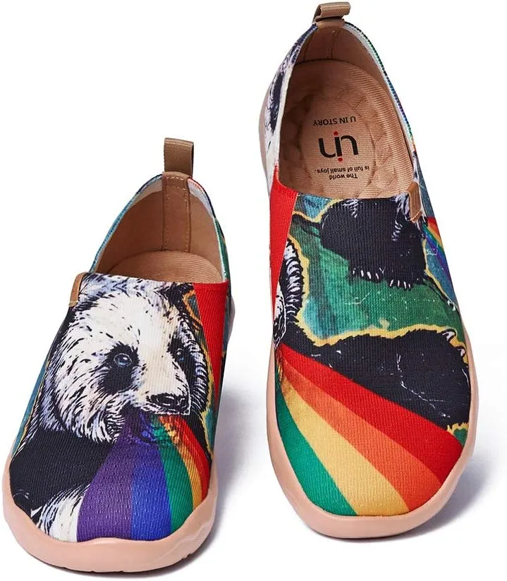 UIN Men's Walking Travel Shoes Slip On Canvas Casual Loafers Lightweight Comfort Fashion Sneaker Happy Doggies