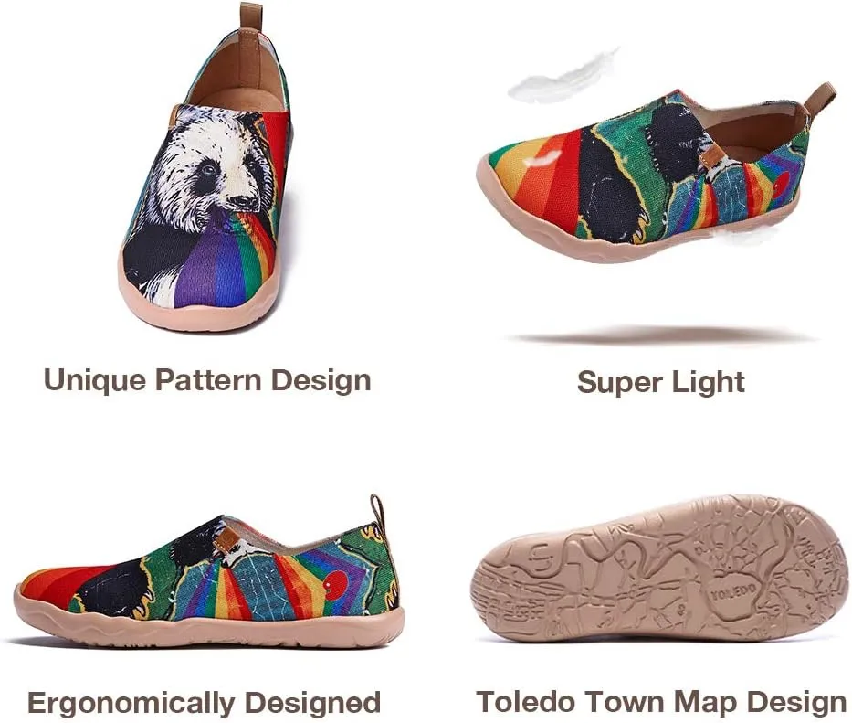 UIN Men's Walking Travel Shoes Slip On Canvas Casual Loafers Lightweight Comfort Fashion Sneaker Happy Doggies
