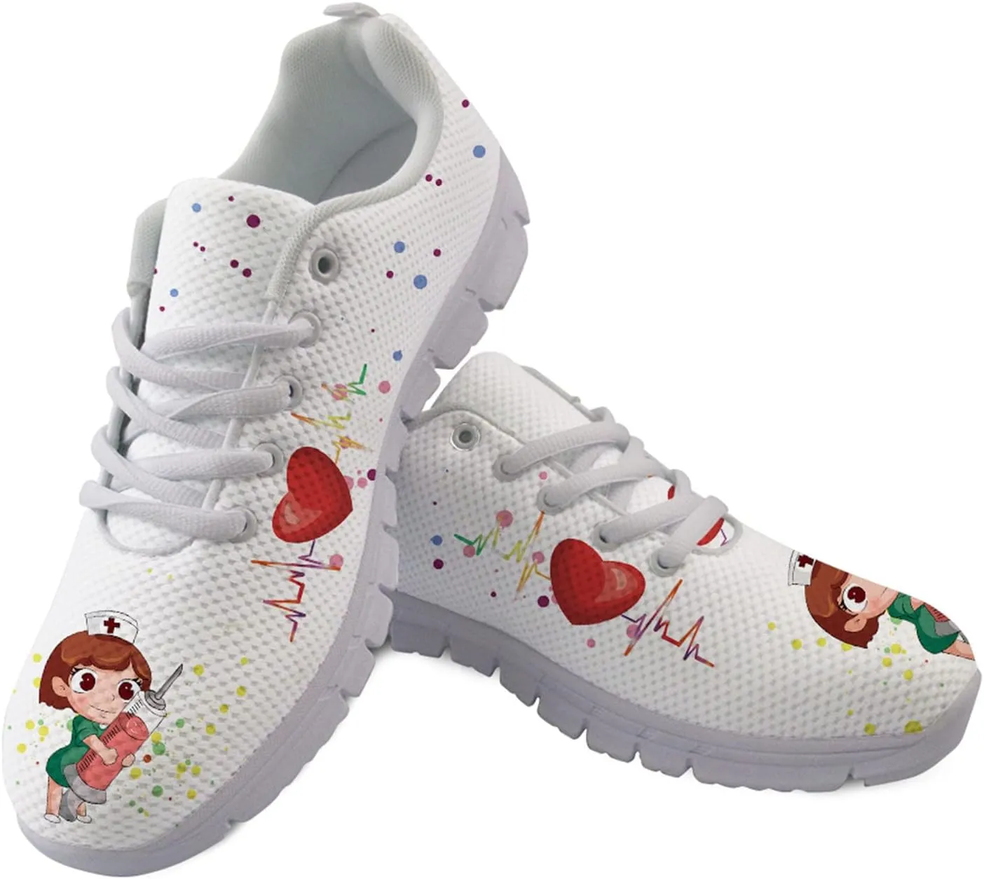 Upetstory Women's Fashion Lightweight Sneakers Printed Mesh Breathable Running Jogging Gym Walking Shoes