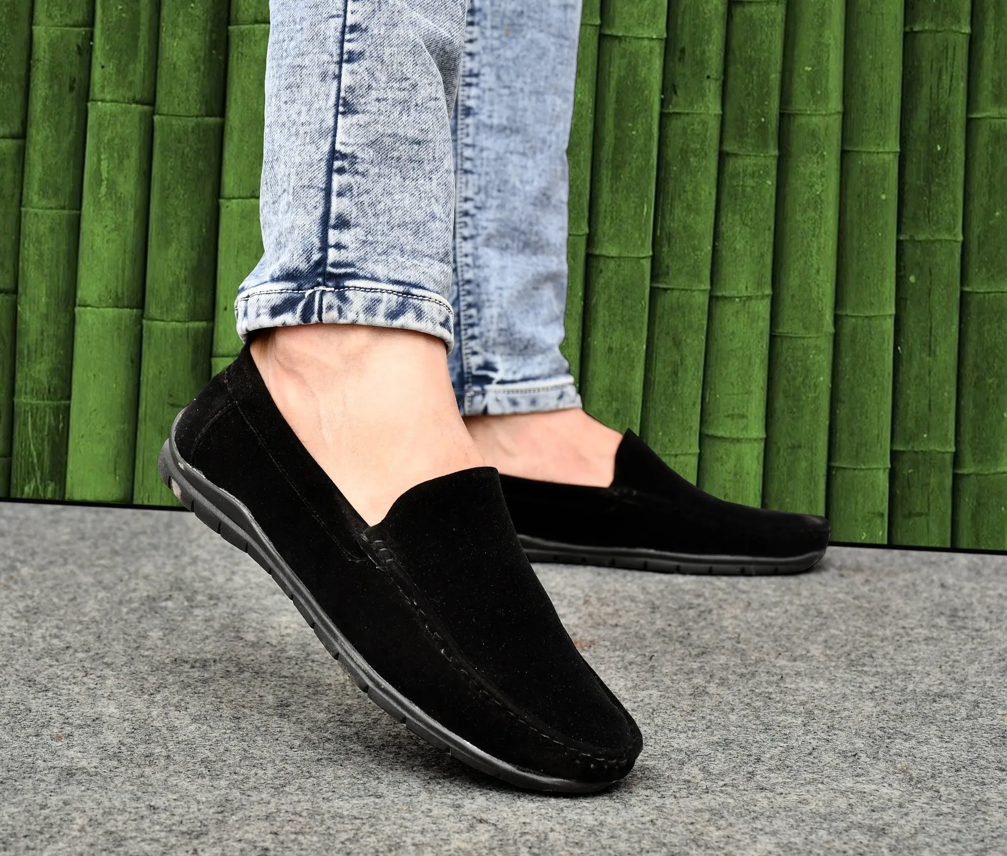 Velvet Pull-on Loafer for Men  Black