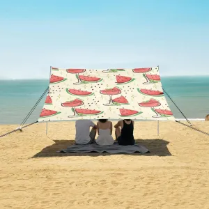 Watermelon Smoothie Cocktail Beach Camping Tent Sun Shelter for Whole Family, Beach Shade Canopy with UPF50  UV Protection,Easy Set Up and Carry,Outdoor Shade for Trips, Fishing, Backyard Fun P