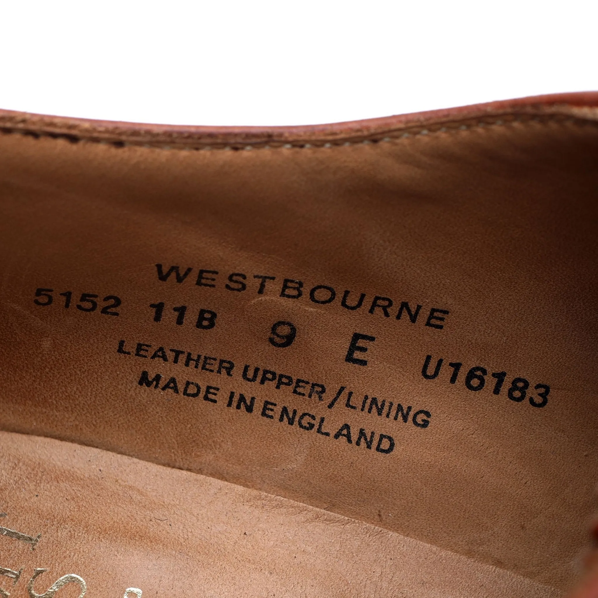 'Westbourne' Tan Brown Leather Oxford UK 9 E