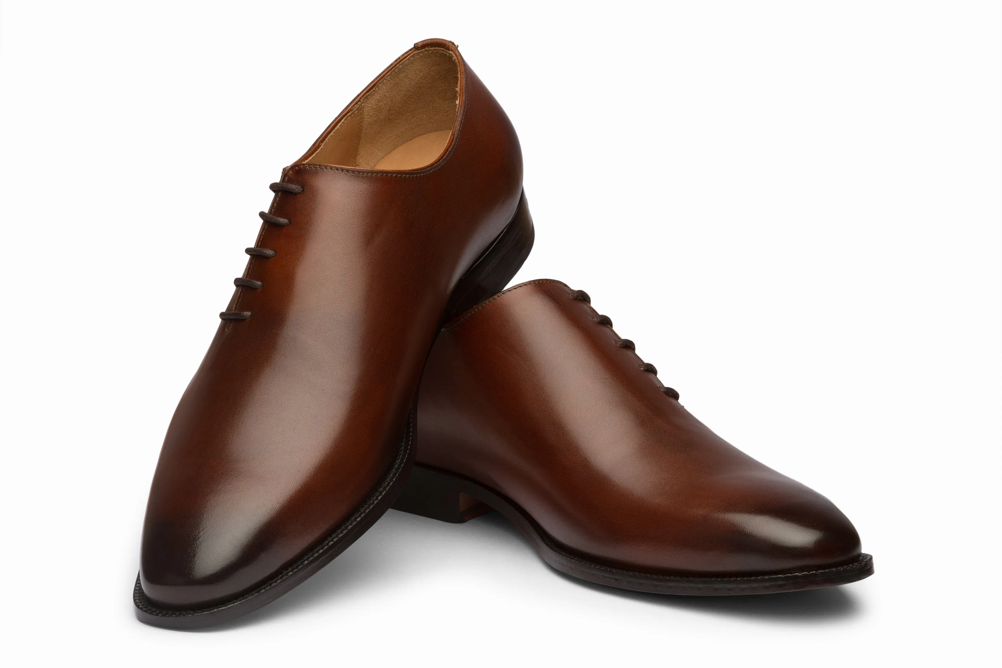 Wholecut Oxford with Side Lacing - Brown