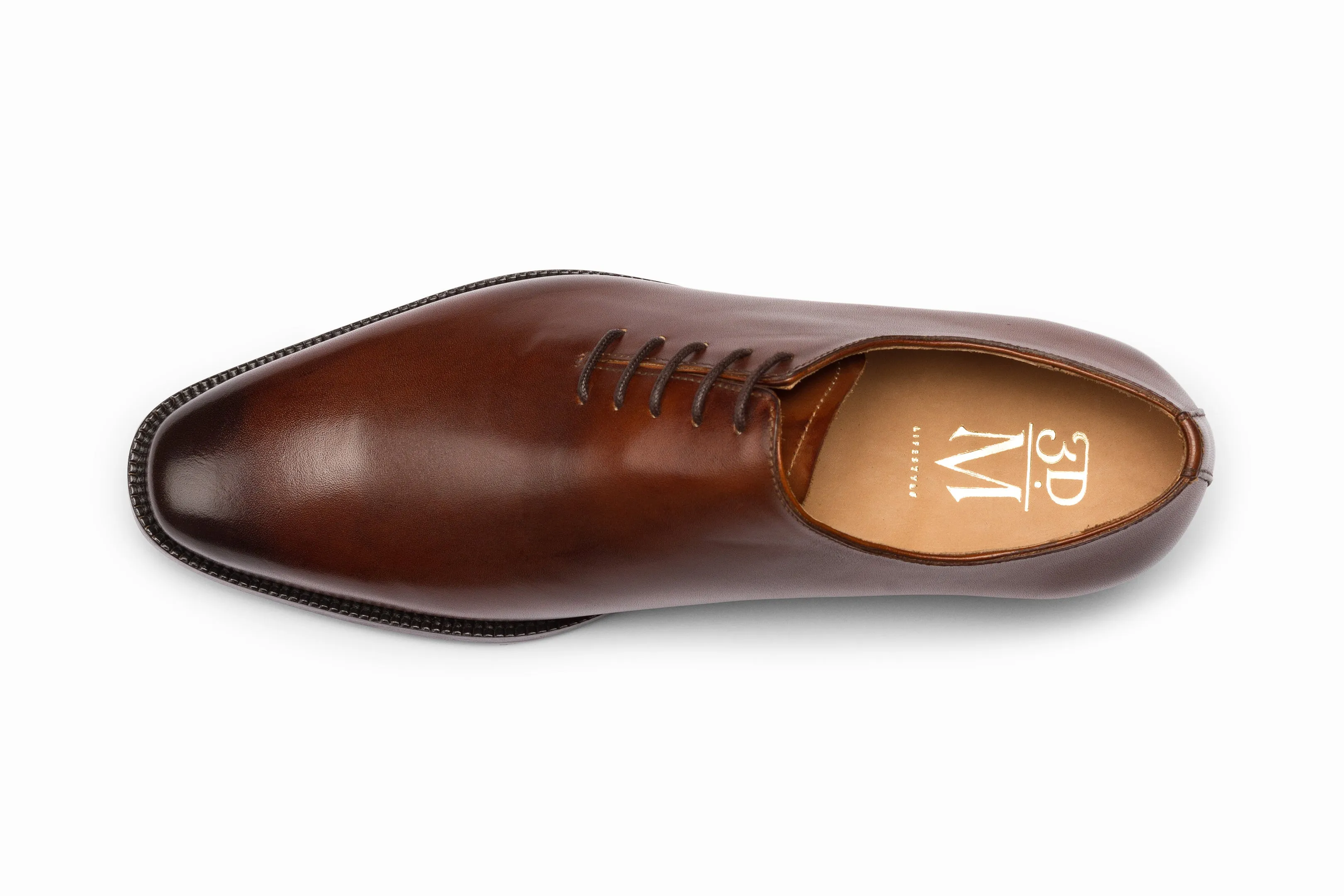 Wholecut Oxford with Side Lacing - Brown