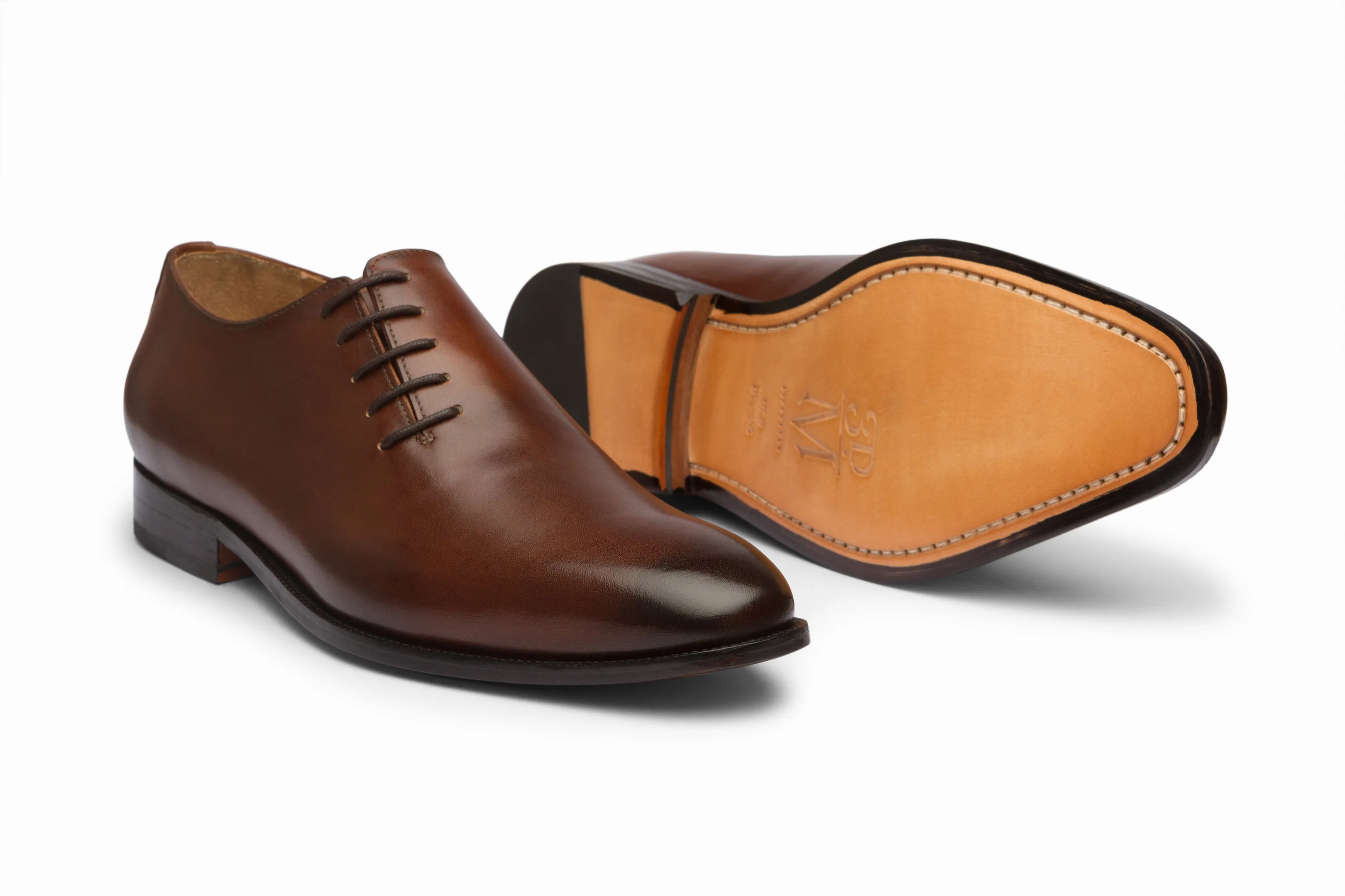 Wholecut Oxford with Side Lacing - Brown