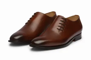 Wholecut Oxford with Side Lacing - Brown