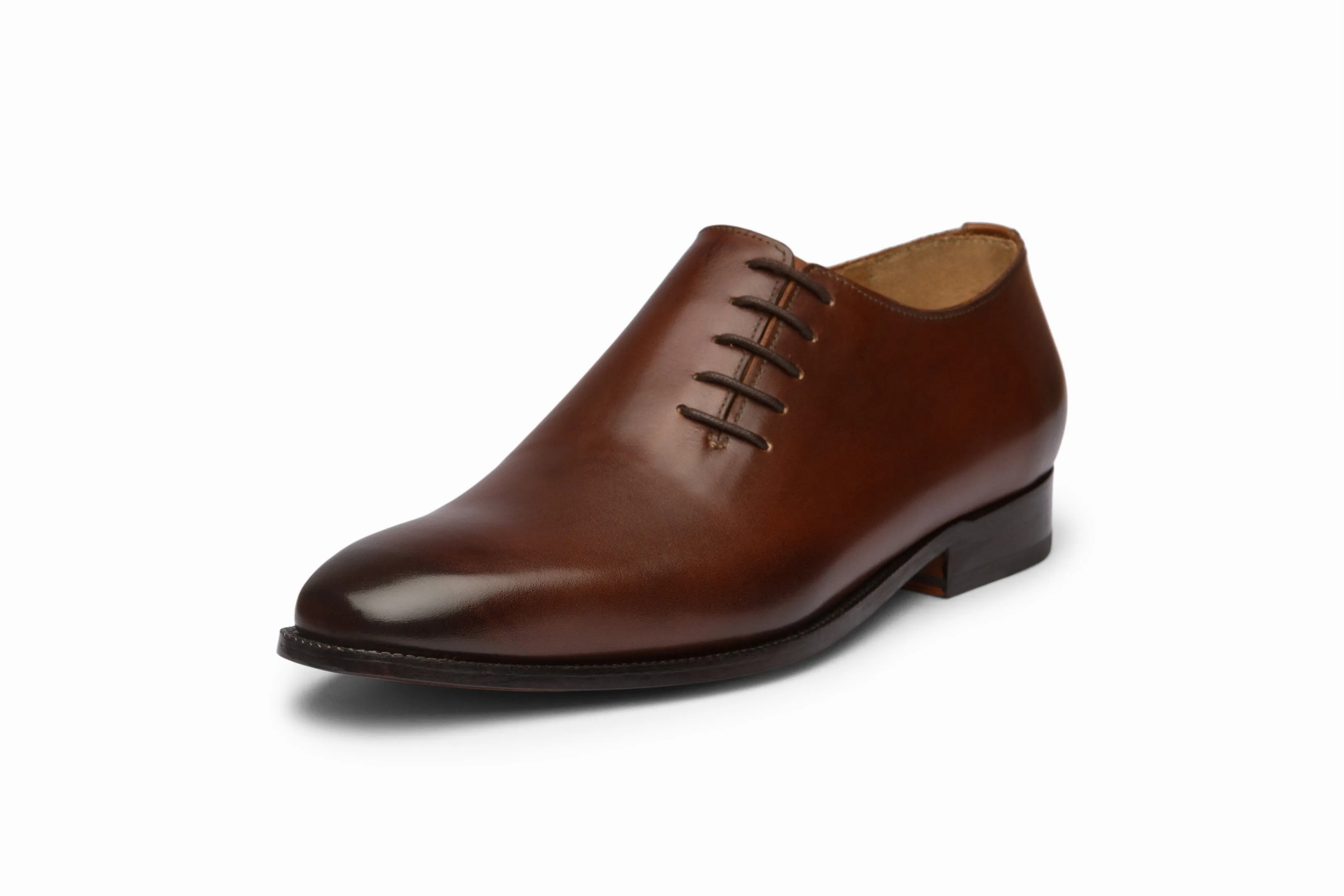 Wholecut Oxford with Side Lacing - Brown