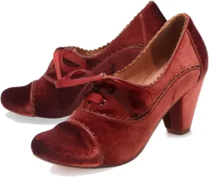 Women Lace Up Loafers Pumps Velvet Chunky Heel Oxford Shoes Round Toe Vintage 2 inch Block Heel Dress Shoes Cap Toe Loafer Heels Suede Retro Evening Wedding Office Ladies 4-11 M US
