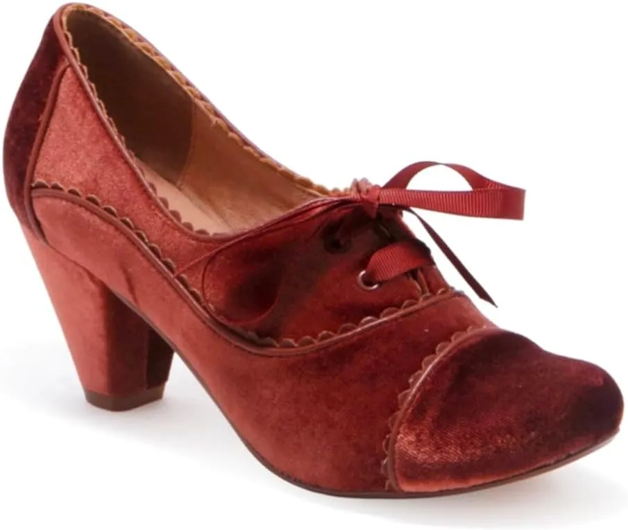 Women Lace Up Loafers Pumps Velvet Chunky Heel Oxford Shoes Round Toe Vintage 2 inch Block Heel Dress Shoes Cap Toe Loafer Heels Suede Retro Evening Wedding Office Ladies 4-11 M US