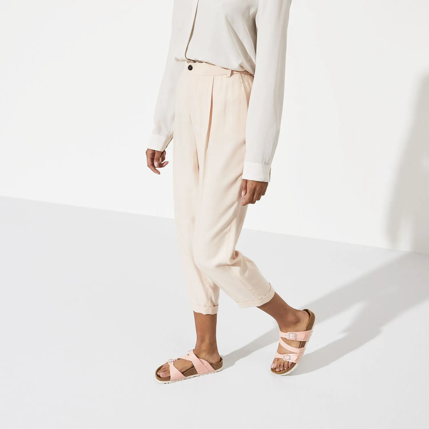 Women's Birkenstock Salina Coral Peach Birko-Flor
