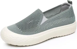 Women's Breathable Mesh Hollow Slip-On Loafers Comfortable Lightweight Casual Walking Shoes Summer Outdoor Non-Slip Versatile Fisherman's Shoes