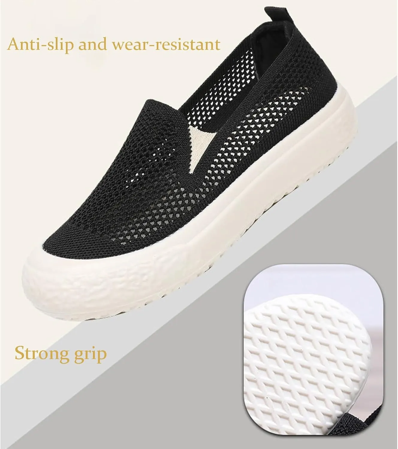 Women's Breathable Mesh Hollow Slip-On Loafers Comfortable Lightweight Casual Walking Shoes Summer Outdoor Non-Slip Versatile Fisherman's Shoes