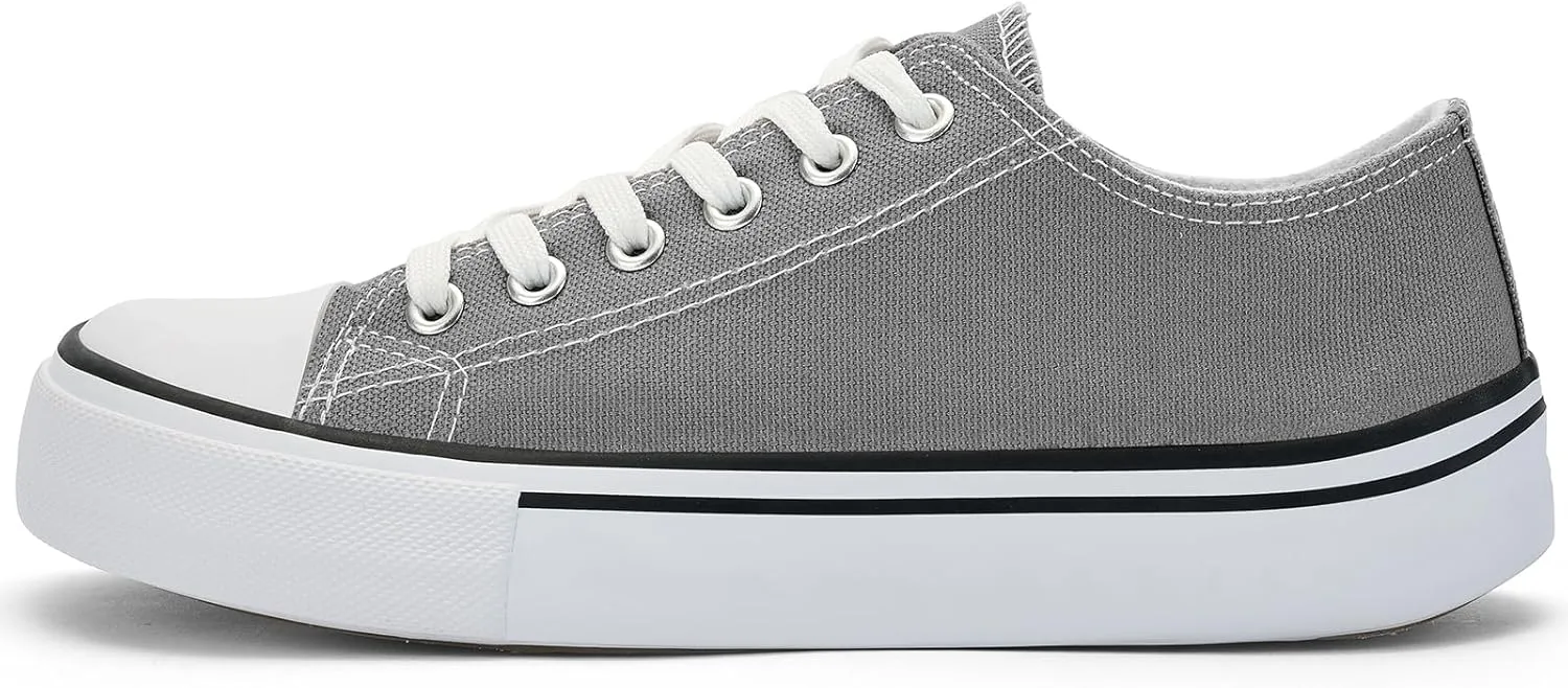 Women's Canvas Tennis Casual Walking for Women Fashion Sneaker Wide Toe Shoes