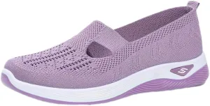 Women's Casual Sneakers, Slip On Lightweight Soft Sole Walking Shoes, Breathable Daily Footwear