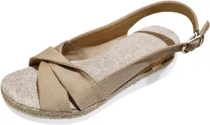 Women's Espadrille Sandals with Back Strap, Low Wedge Platform Sandals, Dressy Summer Wedges, Comfortable Office Shoes for Women, Ladies Walking Sandal, Casual Lightweight Sandal 2025 Fashion Trends