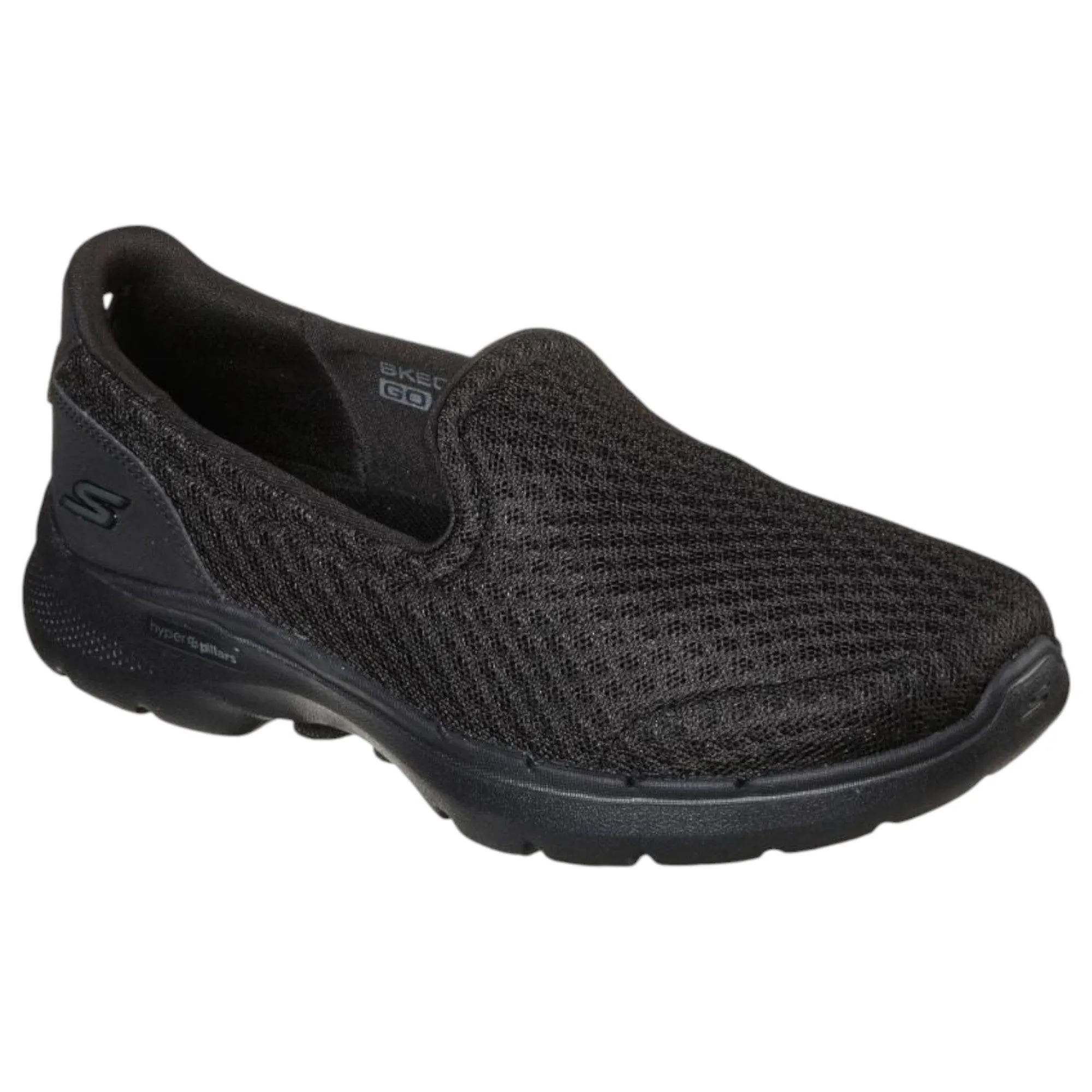 Womens Skechers Go Walk 6 - Big Splash Black/Black Walking Shoes