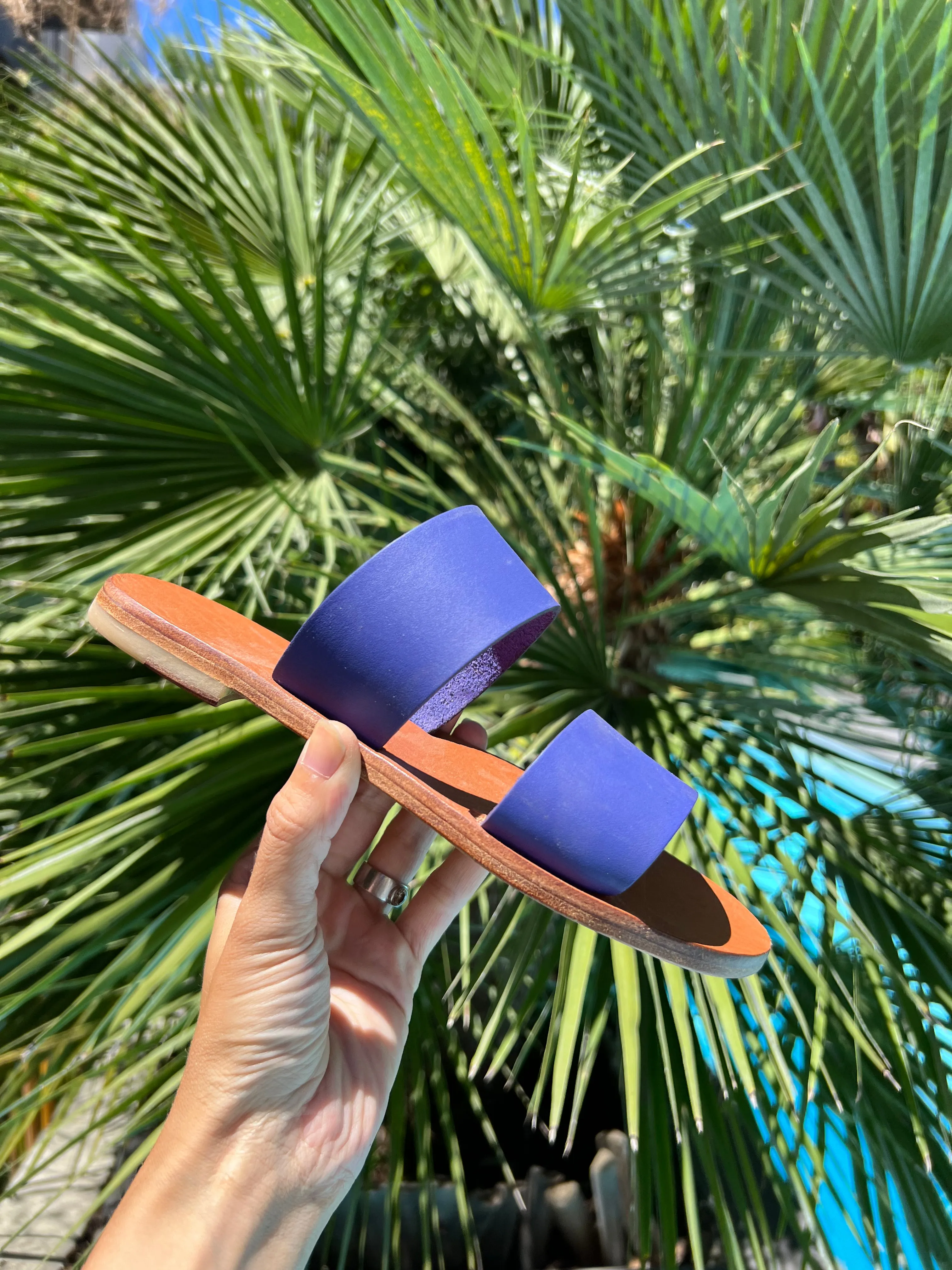 Yves - Camel Sole - Two-Strap Sandals