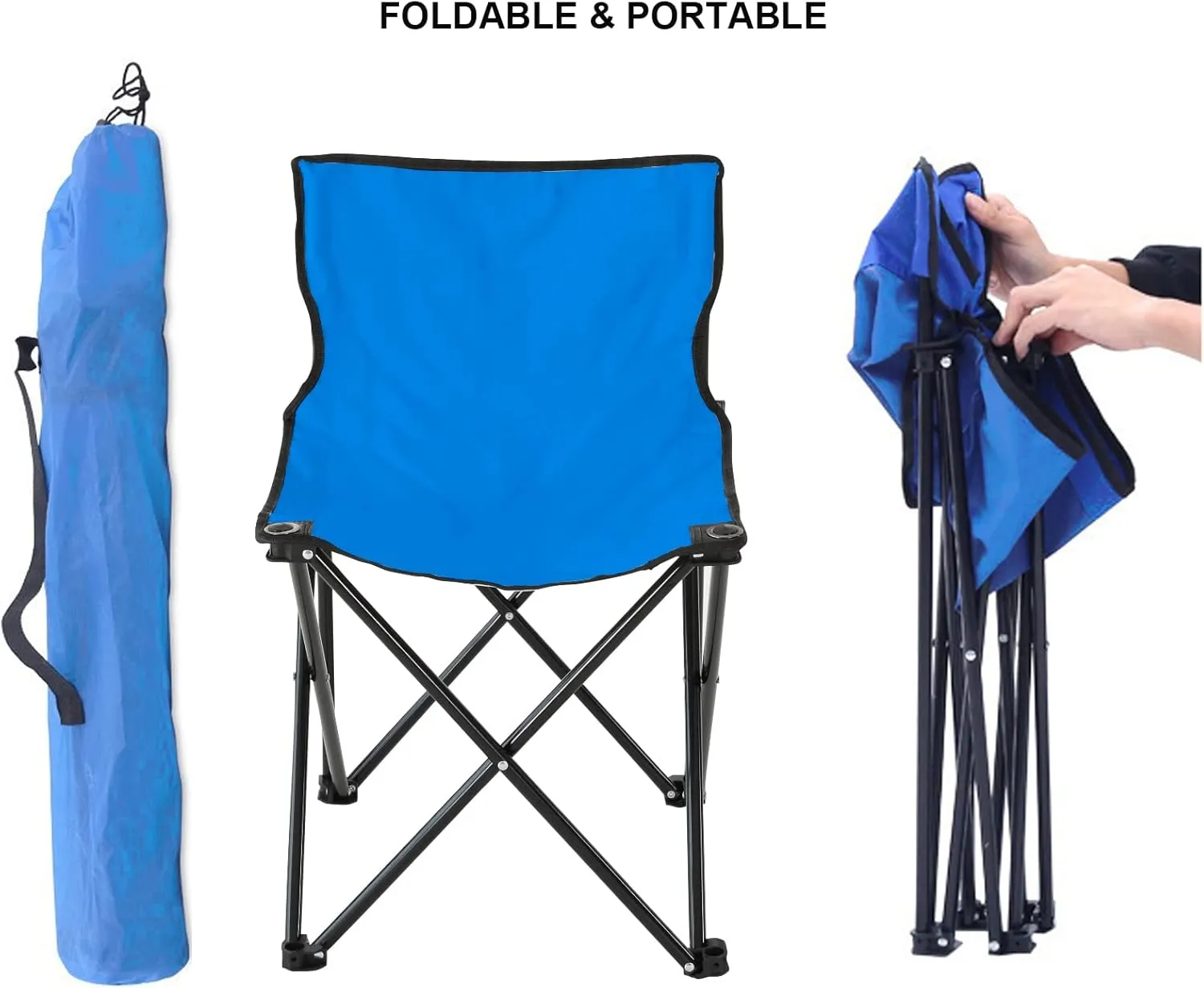 ZONEMEL Portable Sauna Chair, Fast Folding, Ideal for Sauna, Fishing, Lightweight Compact Backpack Chairs, Bule